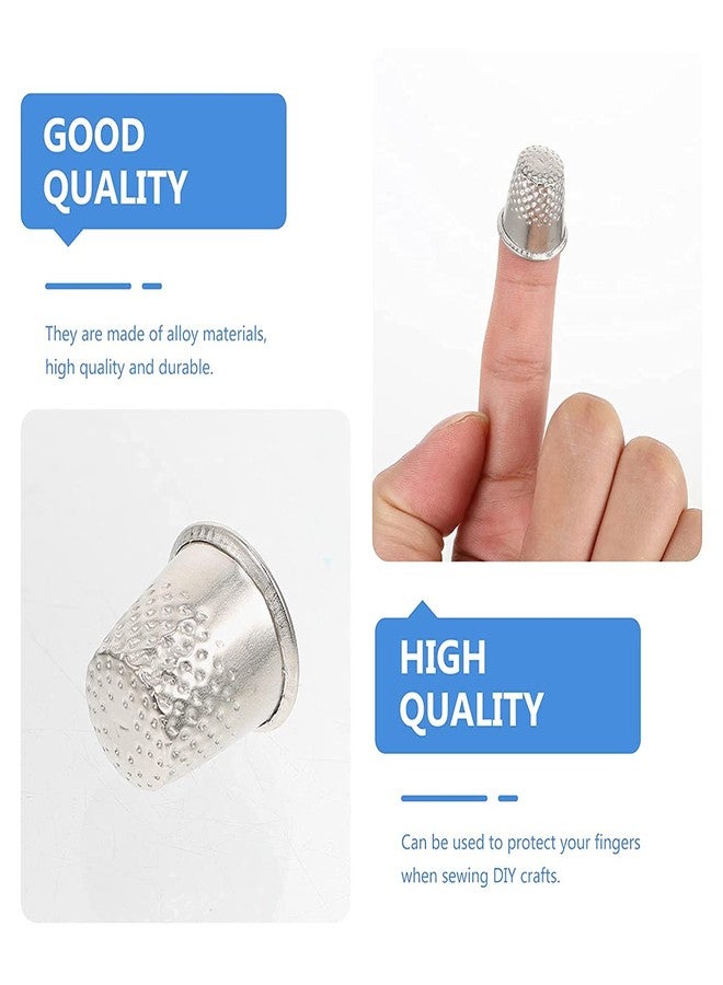 M Fabrics Metal Finger Thimble Sewing Grip Stainless Steel Needle Protector for Tailoring Embroidery Quilting DIY Crafts Pack of 5 - Image 3